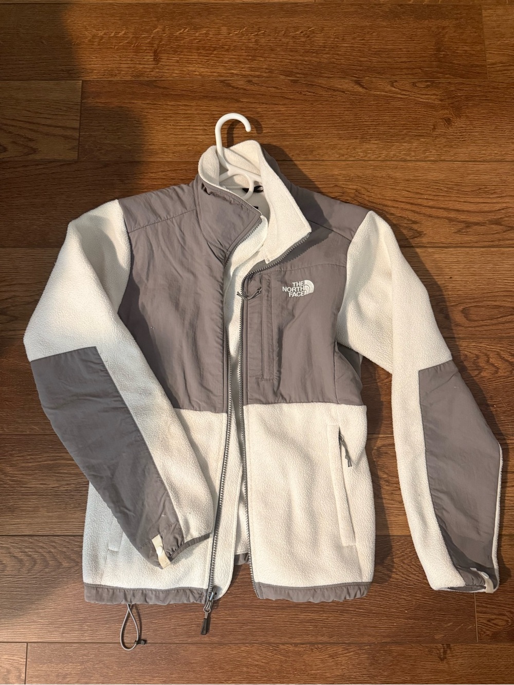 North Face Women’s Denali Fleece Jacket White and Grey